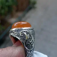 انگشتر فیلی عقیق پرتقالی یمنی|جواهرات|تهران, امین حضور|دیوار