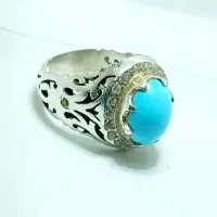 انگشتر فیروزه نیشابوری عقیق یمنی عقیق سبز|جواهرات|مشهد, ابوذر|دیوار