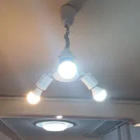 چراغ لوستر آویز سقفی سه شعله سفید