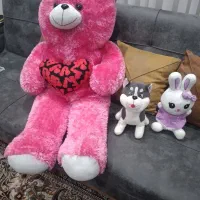 فروش ۳عدد عروسک خیلی قشنگ خرس بزرگ و خرگوش و سک