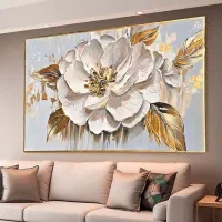 تابلو نقاشی رنگ روغن برجسته ۱۲۰×۸۰ طلایی