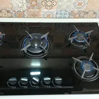 گاز پنج شعله رو میزی شیشه ای