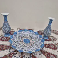 گلدان و بشقاب میناکاری
