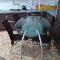 میز ناهارخوری شیشه ای شیک