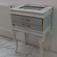 میز کنسول قاشق و چنگال سفید طرح سنگ