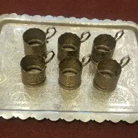 سینی و ۶ عدد انگاره تمام قلم ورشو