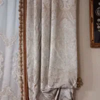 کناره پرده نگین دار نسکافه ای روشن