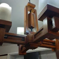 لوستر چوبی|لوستر و چراغ آویز|مشهد, هنرور|دیوار