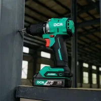 دریل شارژی20ولت موتوربراشلس باطری2آمپر دی سی ایDCA