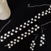 ست کامل گردنبند دستبند گوشواره مروارید