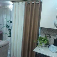 پرده کرم قهوه ای در حد نو