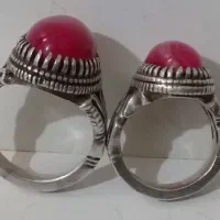 انگشتر نقره بانگین یاقوت یاسی