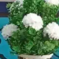 گل وگلدان شمشاد پرکار وپربرگ مدل داودی|گل مصنوعی|میانه, |دیوار