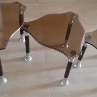 سه عدد میز عسلی شیشه ای