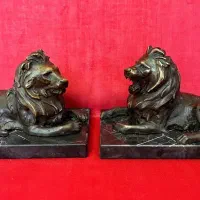 مجسمه گرگ و کله گرگ دیواری برنز برنزی