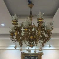 لوستر ۱۵ شاخه برنجی طرح فرشته و لوستر ۴ شاخه برنجی|لوستر و چراغ آویز|تهران, خانی آباد نو شمالی|دیوار