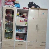 تخت نوجوان - کمد - ویترین - کتابخانه - بغل تختی|تخت و سرویس خواب|کاشان, دانش|دیوار