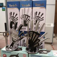 سرویس کارد چاقو تونیش استیل ضد زنگ9پارچه کاردساطور|ظروف سرو و پذیرایی|رضویه, |دیوار