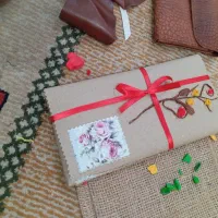 کیف پول چرم طبیعی دستدوز