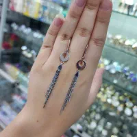 گوشواره آویز بدون نگین نقره اصلی|بدلیجات|کرمانشاه, |دیوار