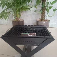 باربیکیو وکباب پز تاشو رحلی آهنی +توری گریل رایگان
