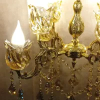 لوستر برنجی برنزی ۴شاخه هشت شعله|لوستر و چراغ آویز|اراک, |دیوار