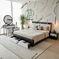 سرویس خواب لوگانو .تخت دو نفره.تشک.مینیمال کد11