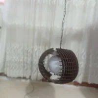 لوستر چوبی مدل قفس