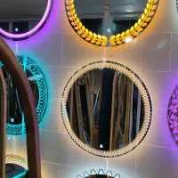 آینه های رینگلایت دار دایره ای لمسی بکلایت طرحدار