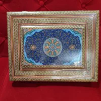 جعبه خاتم کاری میناکاری شده اصفهان سایز بزرگ