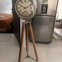 ساعت ایستاده رنگ چوب