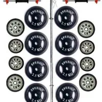 پکیج وزنه فلزی +دسته دمبل+میله هالتر