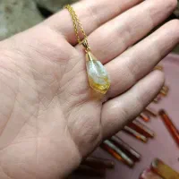 آویز گردنی خام سیترین اصل