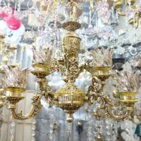 لوستر 6شعه دوبل طلیی|لوستر و چراغ آویز|مشهد, همت آباد|دیوار