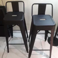 دو (۲) عدد صندلی کانتر فلزی مشکی مات