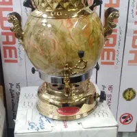 سماور برنجی گازی ورق ضخیم ۸دهم رنگ ثابت