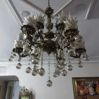 لوستر برنجی ۱۲ شعله|لوستر و چراغ آویز|پاکدشت, پاکدشت (مامازند)|دیوار