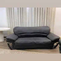 مبل چرم مشکی|مبلمان خانگی و میز عسلی|دوگنبدان, |دیوار