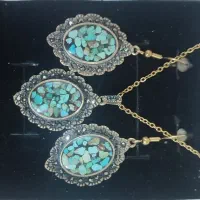 نیم ست  فیروزه طلا روس