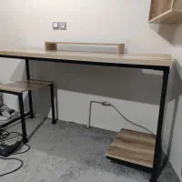 میز کار چوبی پایه فلزی