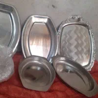 ۵ عدد  سینی استیل نو و استفاده  نشده