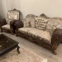 مبل ۷ نفره چوب و پارچه