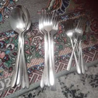 یک دست قاشق و چنگال غذاخوری و میوه خوری درحدنو