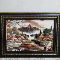 تابلو فرش ماشینی منظره|تابلو فرش|کرج, برغان|دیوار