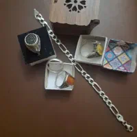 انگشتر و دستبند نقره مردانه