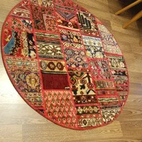 قالیچه گرد دستباف چهل تکه