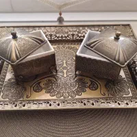 سینی و قندان فلزی