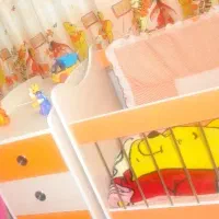 سرویس خواب دو منظوره +خوشخواب +پرده+رختخواب نوزاد