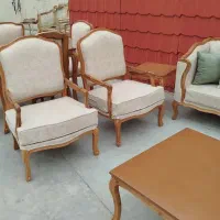 مبل فرانسوی 7 نفره با چوب راش|مبلمان خانگی و میز عسلی|وحیدیه, |دیوار