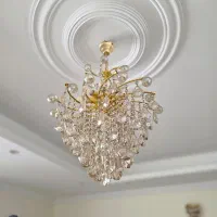 لوستر کریستال شامپاینی به همراه دیوارکوب